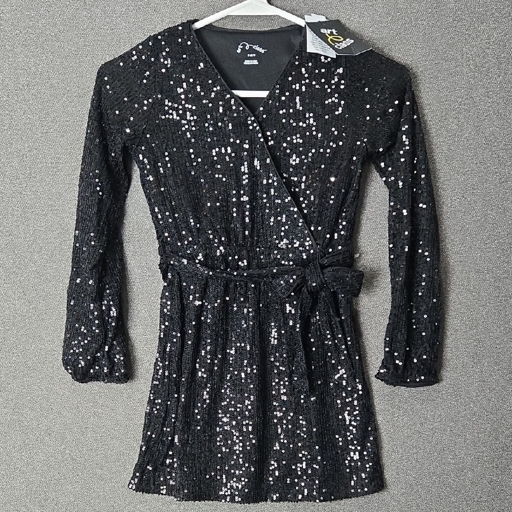 Art Class Girls 6/7 S Black Sequin Dress